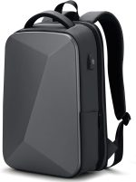 FENRUIEN Anti Theft Laptop Backpack for Men, Expandable Waterproof Hardshell Backpack with USB Port, Black Business Travel Computer Bag 15.6 Inch